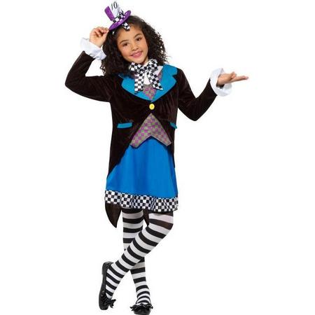 Mad Hatter Kostuum | Kleine Miss Hatter Uit Wonderland | Meisje | Small | Carnaval kostuum | Verkleedkleding